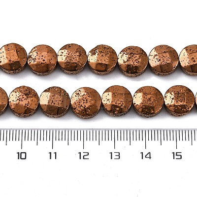 Electroplated Natural Lava Rock Beads Strands G-A256-F01-01D-1