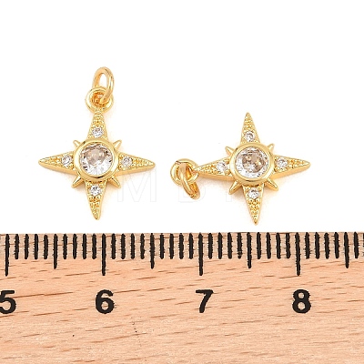Brass Micro Pave Cubic Zirconia Charms KK-F927-09C-G-1