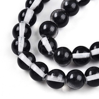 Baking Paint Transparent Glass Beads Strands DGLA-N011-8mm-10-1