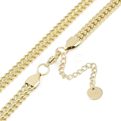 304 Stainless Steel Wheat Chain Necklaces for Women NJEW-C055-05G-1