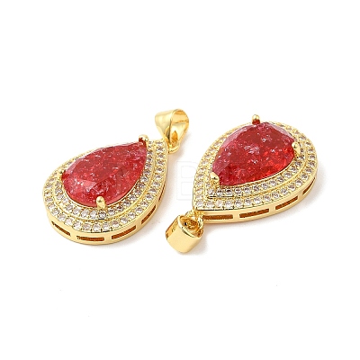 Real 16K Gold Plated Brass Micro Pave Cubic Zirconia Pendants ZIRC-L103-062G-01-1