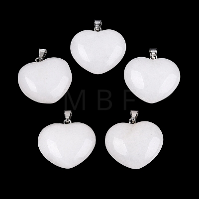 Natural White Jade Pendants G-N362-05P-16-1