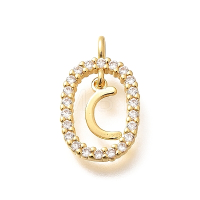 Brass Micro Pave Cubic Zirconia Pendants ZIRC-P123-01G-C01-1