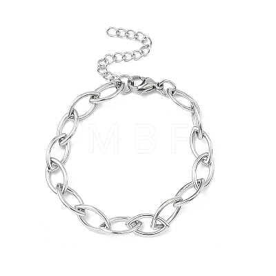304 Stainless Steel Link Chain Bracelets for Women BJEW-B169-01P-1
