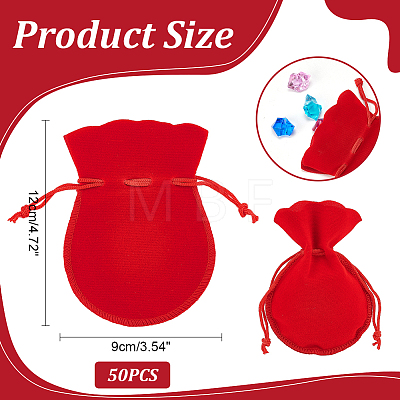  50Pcs Gourd Velvet Drawstring Bags TP-NB0001-64A-1