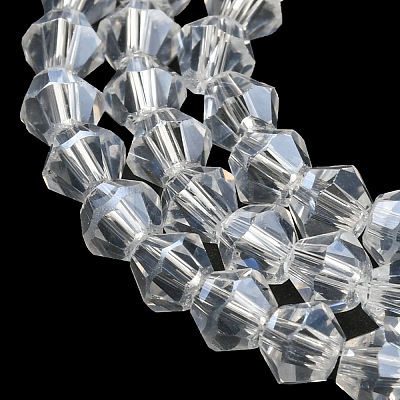 Transparent Electroplate Glass Beads Strands GLAA-F029-4mm-C13-1