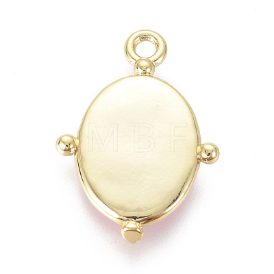 Golden Plated Brass Enamel Pendants KK-F807-01-G-1