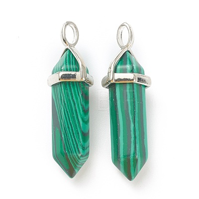 Synthetic Malachite Pointed Pendants G-M378-01P-A13-1