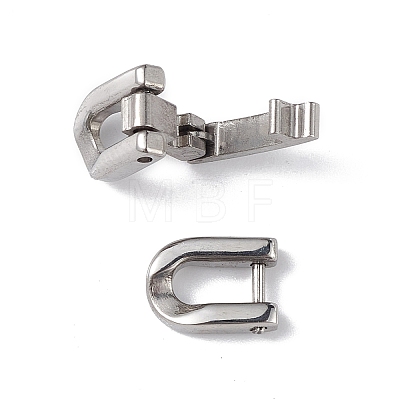304 Stainless Steel Fold Over Clasps STAS-G307-11A-P-1