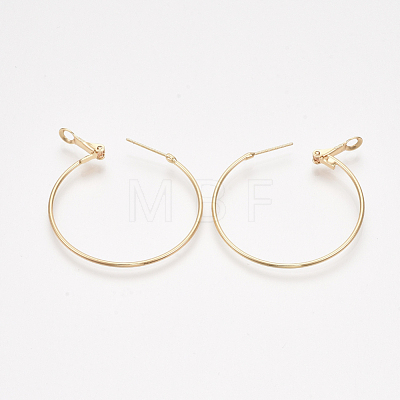 Brass Hoop Earrings X-KK-S348-406C-1