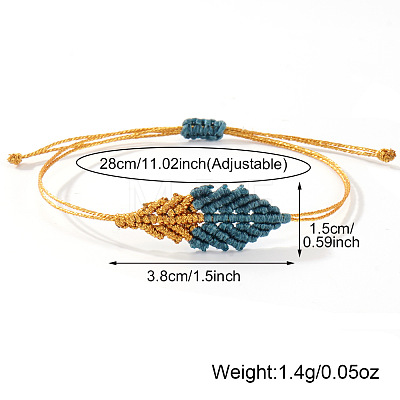 Handmade Waxed Cord Braided Bracelets for Women WF3570-1-1