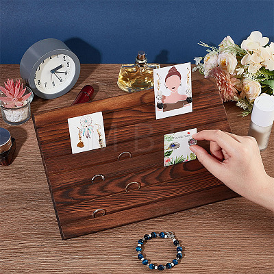 7-Slot Wooden Place Card Display Stands ODIS-WH0029-52C-1
