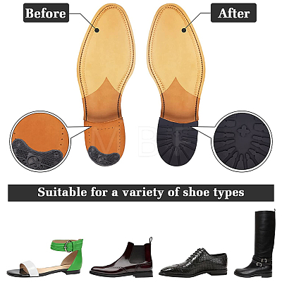 AHADEMAKER 60Pcs 3 Style Anti Skid Rubber Shoes Bottom Heel Sole FIND-GA0002-48-1