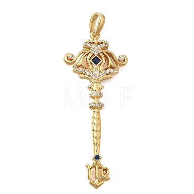 Brass Micro Pave Cubic Zirconia Big Pendants X1-KK-B147-04G-04-1