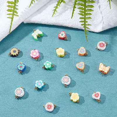 SUNNYCLUE 80Pcs 4 Style  Polymer Clay Charms FIND-SC0001-84-1