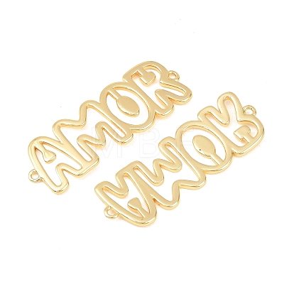Brass Hollow Connector Charm KK-F931-28C-G-1