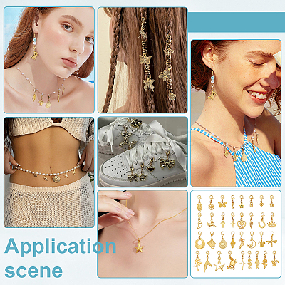 66Pcs 33 Style Alloy Pendant Decorations HJEW-PH02487-1
