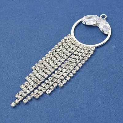 Brass Rhinestone Pendants KK-I715-08S-01-1