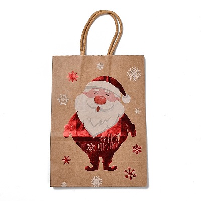 Christmas Theme Hot Stamping Rectangle Paper Bags CARB-F011-02F-1