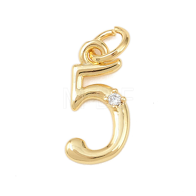 Brass Micro Pave Clear Cubic Zirconia Charms KK-P339-27G-05-1