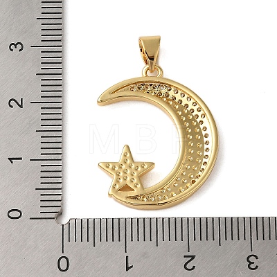 Rack Plating Brass Micro Pave Cubic Zirconia Pendants KK-P279-21G-1