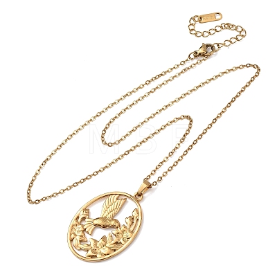 304 Stainless Steel Pendant Cable Chain Necklaces for Men Women NJEW-K308-03C-G-1