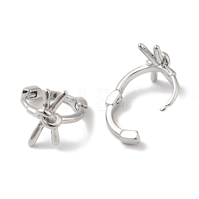 knot Brass Hoop Earrings for Women EJEW-U008-09P-1