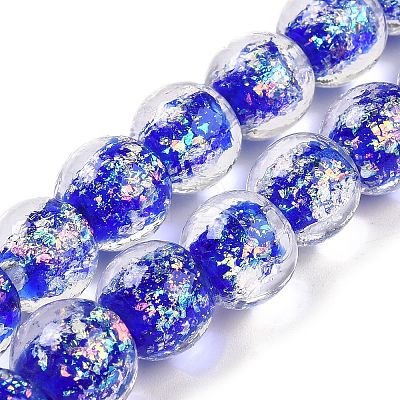 Handmade Dichroic Foil Glass Beads Strands DICH-U001-06A-1