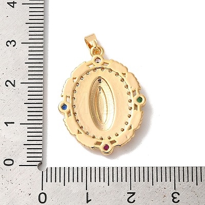 Brass Micro Pave Cubic Zirconia Pendants KK-M294-06G-01-1