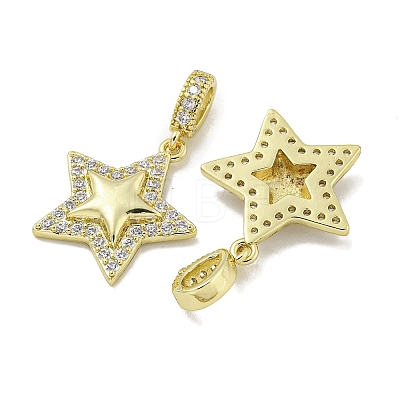 Rack Plating Brass Micro Pave Cubic Zirconia Pendants KK-E114-04G-05-1