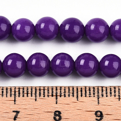 Natural Lepidolite/Purple Mica Stone Beads Strands G-T140-6mm-06-1