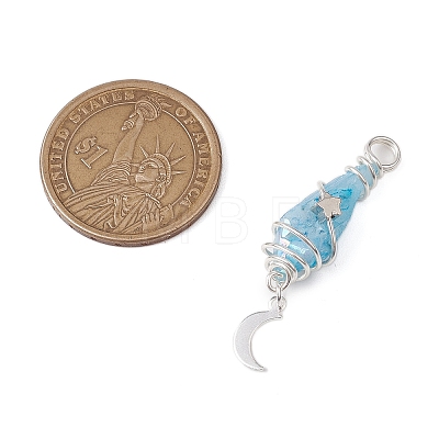 3Pcs 3 Styles Electroplated Natural Quartz Crystal Nuggets Copper Wire Wrapped Pendants PALLOY-JF03128-04-1