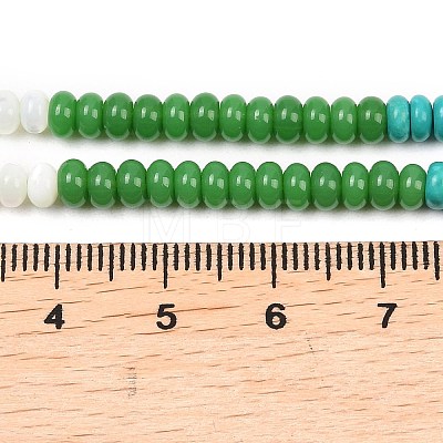 Glass & Natural White Shell & Dyed Howlite Beads Strands G-Z135-C08-2x4mm-1