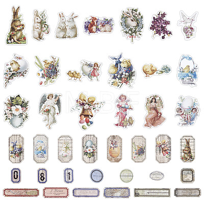 Gorgecraft Retro Easter Theme Paper Adhesive Stickers EAER-GF0001-01-1