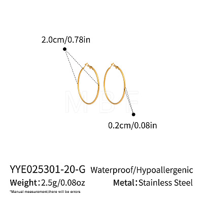 304 Stainless Steel Hoop Earrings OC2065-1-1