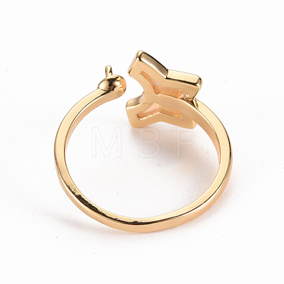 Brass Peg Bails Cuff Finger Ring Settings KK-S356-269-NF-1