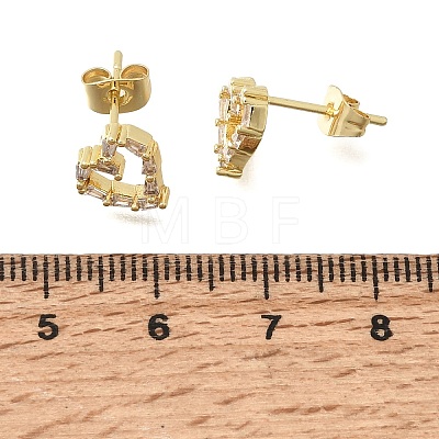 Brass Micro Pave Cubic Zirconia Stud Earrings KK-CBA5B62-01B-G-1