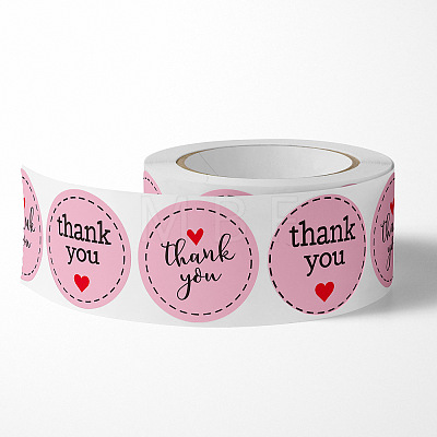 Thank You Flat Round Self Adhesive Paper Stickers Roll PW-WG64771-01-1