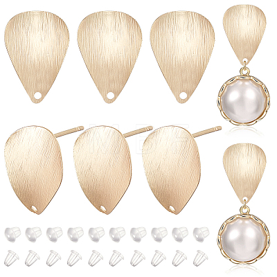 10Pcs Brass Stud Earrings KK-BC0011-53-1