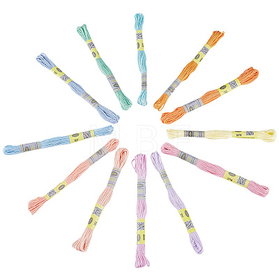 12Skeins 12 Colors Cotton Embroidery Floss OCOR-CY0004-93-1