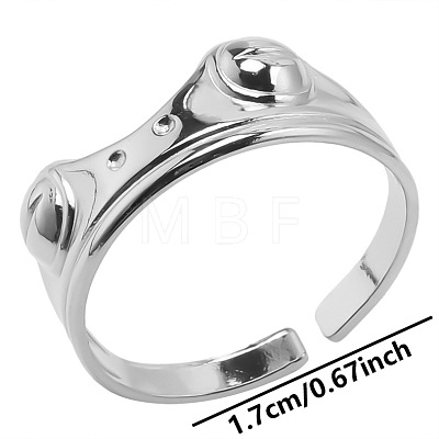 Non-Tarnish Frog 304 Stainless Steel Cuff Rings IQ1564-1-1