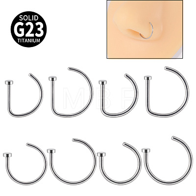 G23 Titanium C Shaped Clip on Nose Rings WGA60F5-04-1