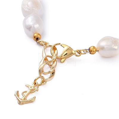 Natural Baroque Pearl Keshi Pearl Beaded Bracelets BJEW-JB05262-1