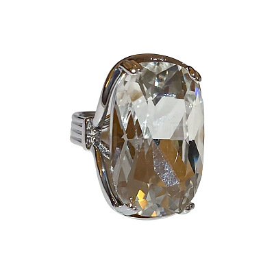 Brass with Crystal Rhinestone Cuff Open Rings FS-WG214C1-01-1