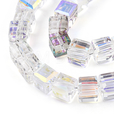 Electroplate Glass Beads Strands EGLA-R030-7x7mm-20-1