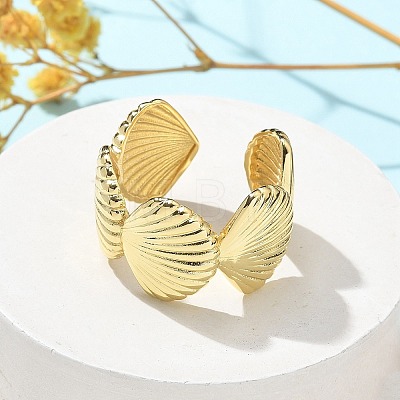 Brass Cuff Finger Rings for Women RJEW-U033-02G-1