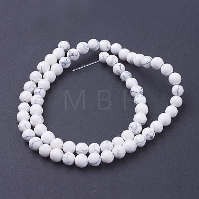 Synthetic Howlite Beads Strands G-E110-6mm-5-1