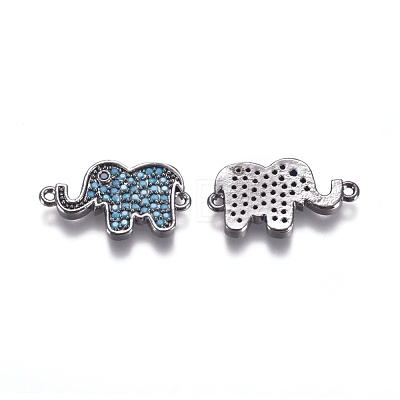 Brass Micro Pave Cubic Zirconia Normal Links ZIRC-K081-93B-01-1