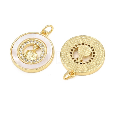 Brass Micro Pave Clear Cubic Zirconia Pendants CU-CBA9482-05G-01-1