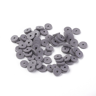 Flat Round Eco-Friendly Handmade Polymer Clay Beads CLAY-R067-6.0mm-41-1